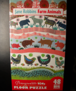 Pomegranate Kids Jigsaw Puzzle 2016 Jane Robbins Farm Animals 48 Really Pieces - $14.99
