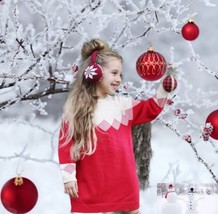 Girls &amp; Toddlers Oversized Sweater Dress / Winter Knit Two Tone Sweatshirt Dress - £20.89 GBP