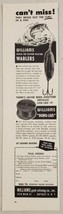 1954 Print Ad Williams Wablers Fishing Lures Gold or Silver Plated Buffalo,NY - £9.86 GBP