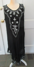 Collections ETC black Embroidered Boho Sleeveless Dress size M/L - £10.17 GBP