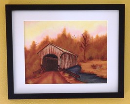 Bridge Over Troubled Waters - river - water - covered bridge - $35.00