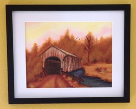 Bridge Over Troubled Waters - river - water - covered bridge - £75.06 GBP