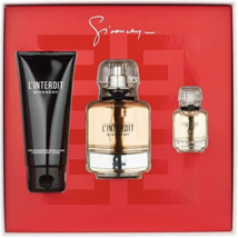 Givenchy L&#39;interdit Perfume 3.4 Oz Eau De Parfum Spray 3 Pcs Gift Set - £159.84 GBP