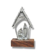 Mid Century Peltro Christmas Nativity Manger Scene Holy Family Pewter Wo... - £22.93 GBP