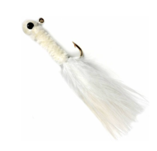 Johnson Beetle Bou Marabou Jig Fish Bait Hook, White, 1/8 Oz., Pack of 8 - £5.46 GBP