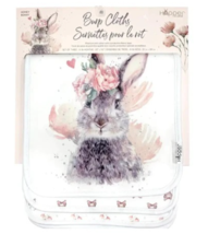 Hopper Studios Super Soft Honey Bunny Cotton Baby Burp Cloth - Set of 3 - £15.69 GBP