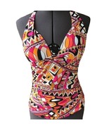 a.n.a. Tankini Halter Swim Top Pink/Orange Print Sz. 6 - €12,62 EUR