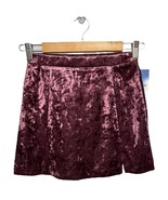 New Nordstrom Abound Crushed Velvet Velour Mini Retro 90s Y2K Skirt Burg... - $25.71 CAD