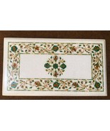 21x12"Handicraft White Marble Coffee table Top with Pietre Dura inlay wo... - $899.00
