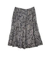 Vintage Susan Bristol Women&#39;s 10 Black White Paisley Long Maxi Skirt Pul... - £22.99 GBP