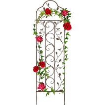 60-inch Tall Outdoor Iron Garden Trellis in Bronze Metal Finish - $149.79