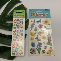 Sandylion Vintage Y2k Stickers Sealed Butterfly Wildflowers Metallic Floral - $12.86