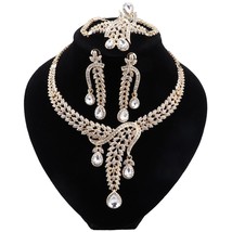 Dubai Women Silver Plated African Wedding Bridal Gifts For Saudi Arab Necklace B - £42.94 GBP