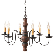 Large &quot;Gettysburg&quot; Colonial Chandelier - Heavily Distressed Pumpkin Finish Usa - £428.16 GBP