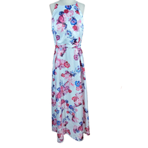 Floral Silver Metallic Maxi Cocktail Dress with Pockets Size 20W New with Tags  - £59.13 GBP