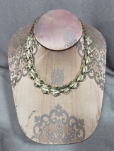 SALE*** Vintage ART signed choker necklace designer RARE platinum tone Art Deco  - $8.00