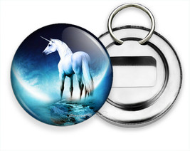 Fairy Tail Whimsical Fantasy White Unicorn Hd Beer Bottle Opener Keychain Keyfob - £11.99 GBP