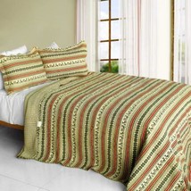 [A Long Summer] 3PC Cotton Vermicelli-Quilted Printed Quilt Set (Full/Qu... - £69.30 GBP