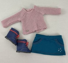 American Girl Doll Clothes Sparkle Sweater Skirt &amp; Boot Set - £11.24 GBP