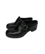 Merrell Encore Kassie Buckle Black Leather Clog Shoes Mules US 7 Slip On... - £38.82 GBP