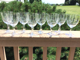 Fostoria Spring Cut Contour Waters Set of 8 signed on foot - $107.53