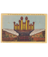 Vtg Postcard-Tabernacle Choir &amp; Organ, Great &quot;Mormon&quot; Tabernacle-UT-Line... - $3.40