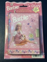 Vintage 1997 Pink Barbie Diary Journal w/ Lock &amp; 2 Keys Mattel - £22.29 GBP