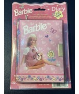 Vintage 1997 Pink Barbie Diary Journal w/ Lock &amp; 2 Keys Mattel - £22.06 GBP