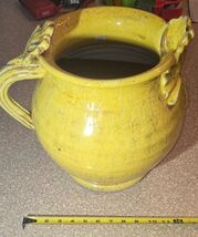 Large French Provincial Terra Cotta Yellow Glazed Confit Pot - $123.75