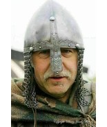Medieval Armor Helmet Steel safty Norman Viking Nasal Chain Mail Viking ... - £72.05 GBP
