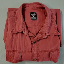 Red Head Mens 2XL Short Sleeve Button Up Red Shirt Pockets Cotton - $12.16