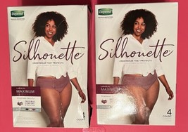 DEPEND Silhouette Underwear Shapewear Women L/XL Max ~8 Panties~ Box Dam... - £19.57 GBP