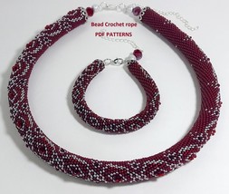 Bead Crochet Rope patterns «Rubie» Necklace and Bracelet. PDF file - $6.78 CAD