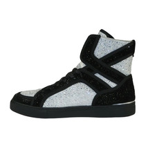 Men High Top Shoes By FIESSO AURELIO GARCIA ,Fancy Rhine stones 2402 Black White image 5