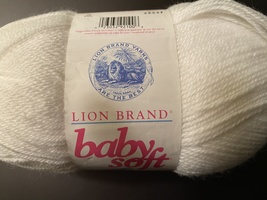 Lion Brand BABY SOFT Yarn in WHITE 3 Skeins 5 oz (459 yards) each New - £11.99 GBP