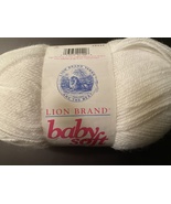 Lion Brand BABY SOFT Yarn in WHITE 3 Skeins 5 oz (459 yards) each New - £11.96 GBP