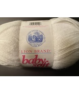 Lion Brand BABY SOFT Yarn in WHITE 3 Skeins 5 oz (459 yards) each New - £11.99 GBP