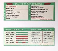 Vtg CCA Airline Ephemera Courtesy of Folgers Coffee Flight Plan Sequence RARE - £19.98 GBP