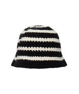 Stussy Jacquard Stripe Knit Fleece Hat Black and White - $49.00