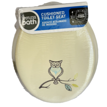 Ginsey Round Soft Toilet Seat Owl Design Bone Color MCM Cushioned - £14.99 GBP