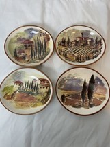 Set Of 4 William And Sonoma Appetizer Plates Tuscan Mediterranean - $21.51