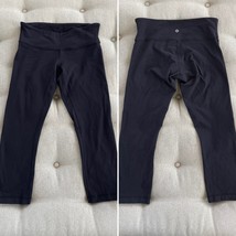 Lululemon Wunder Under Crop Black Leggings 6 22.5” Inseam - $512.58 MXN