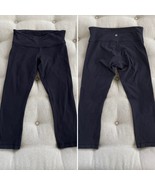 Lululemon Wunder Under Crop Black Leggings 6 22.5” Inseam - $512.58 MXN