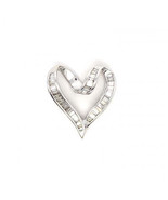 1.75ctw Baguette Cut Diamond Heart Shape Pendant 14K White Gold - £9,901.87 GBP
