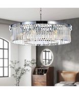 Crystal Chrome Chandelier Modern Lighting Pendant Light Fixture 2-Tier (... - $157.91