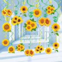 30Pcs Sunflower Decorations Hanging Swirls Spring Summer Party Supplies ... - £16.60 GBP