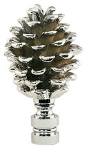 Royal Designs Lamp Finial Pine Cone Lamp Shade Topper Chrome Finish Cabi... - £20.32 GBP+