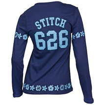 Disney Stitch Experiment 626 Jersey Style Juniors Long Sleeve T-Shirt Blue - $24.98
