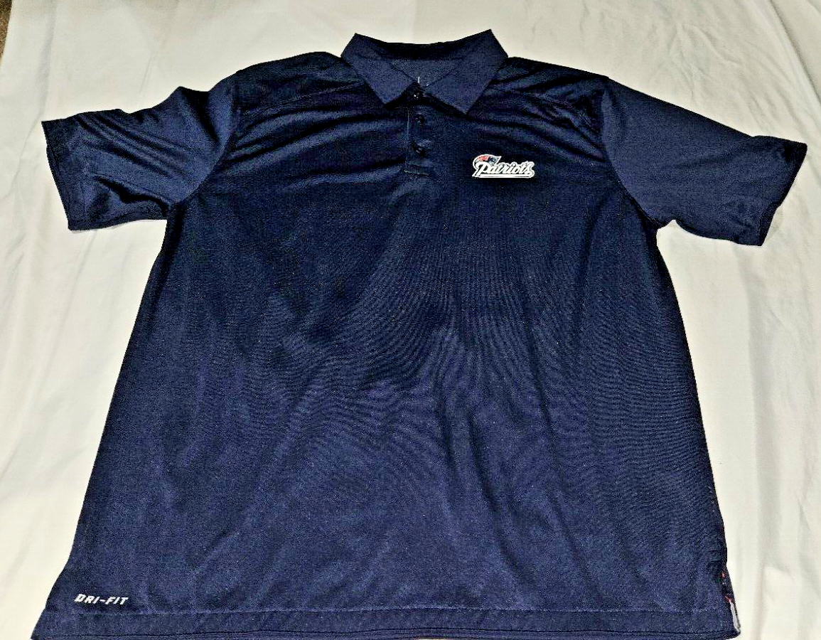 Nike Men's Patriots NFL SHIRT Adult Size XL Polo Dri Fit  Blue Polyester mens - £10.76 GBP