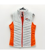Womens Size S Denver Broncos White &amp; Orange Sleeveless Puffer Vest NEW -... - $48.05 CAD